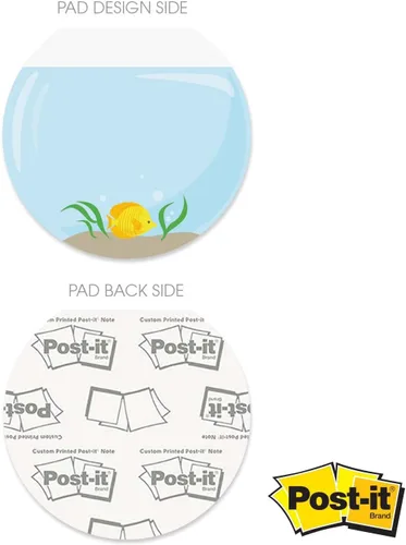 Miniatura 6 de Juego de 3 bloc de notas adhesivas redondas y planas con parte superior tropical, notas adhesivas coloridas de 3.5 pulgadas, 50 hojas por bloc