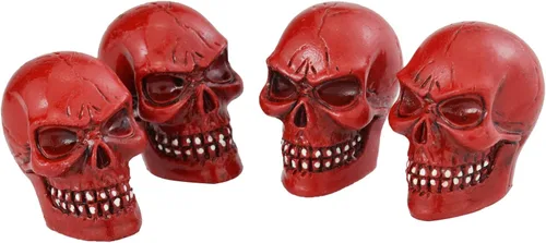 Miniatura 6 de Tapas de Llanta de Coche con Calavera Tapas de Rueda de Bicicleta Esqueleto Cubiertas de Vástago de Válvula de Aire para la Mayoría de Vehículos