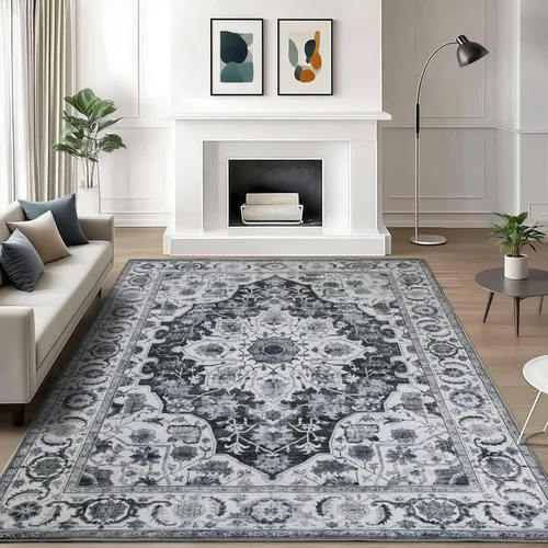 Miniatura 27 de WILLSUN Alfombras lavables de área, alfombras grandes antideslizantes de 5 x 7 pulgadas estilo bohemio para sala de estar, dormitorio, alfombra