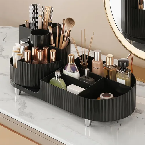 Organizador de maquillaje giratorio, Estuche de exhibición de cosméticos de gran capacidad, fácil de guardar todos tus productos de maquillaje, al
