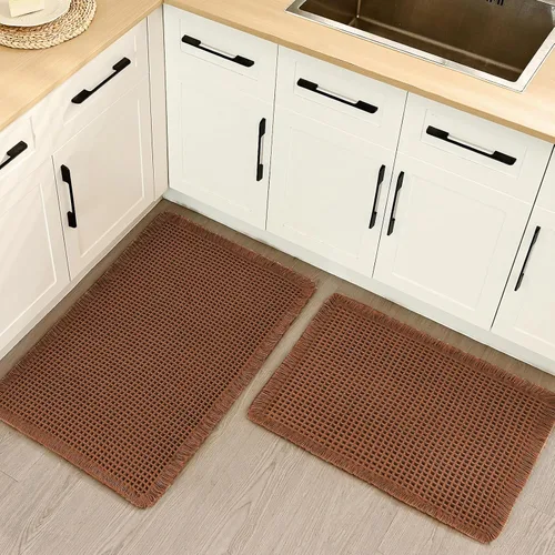 Miniatura 29 de Alfombra de Baño de Lujo tipo Waffle, Súper Absorbente Antideslizante, Alfombras de Baño Bohemias, Ultra Suaves y Cómodas, Lavables a Máquina