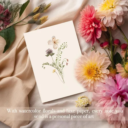 Miniatura 4 de slapaflife Tarjetas en Blanco, Tarjetas de Felicitación en Blanco 10x15 cm, Juego de 40 - Elegantes Tarjetas de Felicitación en Blanco con Diseño