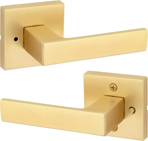 Miniatura 20 de Kwikset Singapore - Manija de puerta de cromo pulido (2 unidades)