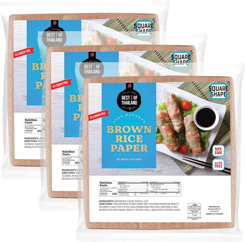 Miniatura 8 de Best of Thailand [Redonda] Envolturas de papel de arroz integral 1 paquete Perfectas para rollitos de primavera frescos y dumplings Sin OGM, sin