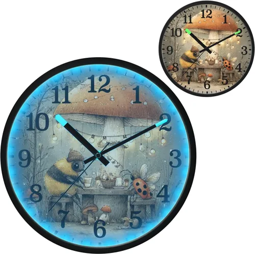 Miniatura 2 de Luminous Voice-Activated Clock Non-Ticking Silent Battery Operated Small Analog Clock Retro Bees 12 Inch for Office, Home, Bathroom, Kitchen