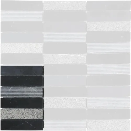 Miniatura 7 de Modket Mármol de roble blanco apilado mezclado con textura piedra azulejo malla montado en muro TDH60MO (1 hoja)