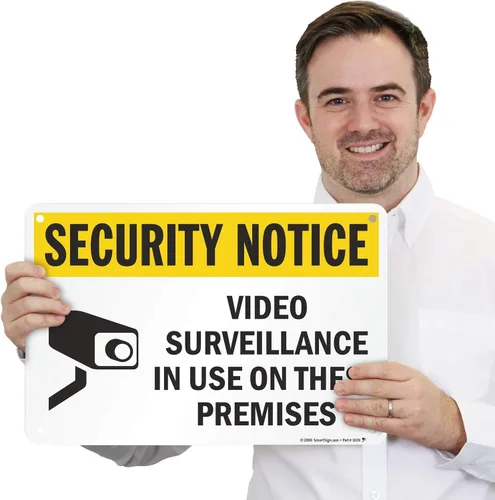 Miniatura 3 de SmartSign Aviso de seguridad - Video vigilancia en uso en las instalaciones 12" x 18" Aluminio