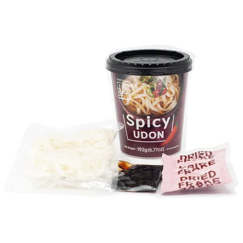 Miniatura 5 de Kaneyama Taza de sopa de fideos, Udon de estilo japonés, sabor picante Shoyu-Kimchi, fideos frescos masticables instantáneos y aptos