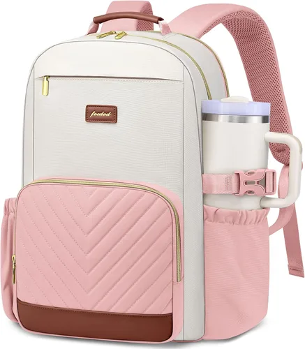 Miniatura 22 de Mochila para Laptop para Mujeres Mochila de Libros: Mochilas de Trabajo y Escuela de 15.6 pulgadas con Bolsillo con Compartimento para Taza de Gran