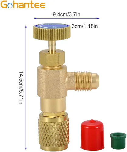 Miniatura 6 de R12 R22 Válvula de carga de refrigerante, 1/4 "macho a 1/4 "hembra adaptador de seguridad válvula de bola de control de flujo para colector de aire