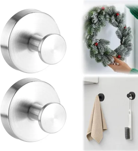 Miniatura 9 de Ganchos de ventosa mejorados para coronas de puerta, ganchos de corona sin taladrar para puerta delantera, ganchos extraíbles reutilizables