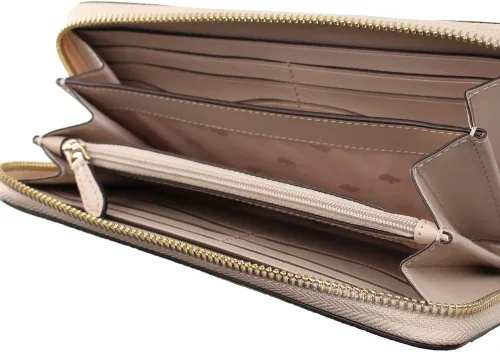 Miniatura 3 de Kate Spade New York Cartera grande de piel Continental en color beige cálido multi