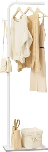 Miniatura 9 de OUTBROS Perchero de abrigos, perchero de ropa portátil en forma de L con gancho, perchero moderno, perchero de ropa de metal resistente