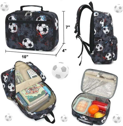 Miniatura 31 de CAMTOP - Conjunto de mochila y lonchera con estampados divertidos para niños de preescolar y primaria), Y0058-2