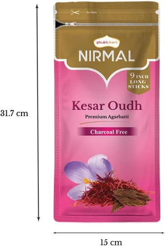Miniatura 3 de Kesar Oudh - Varillas de incienso – Paquete de 2 varillas de incienso, 200 varitas de incienso de azafrán y madera de agar