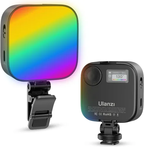 Miniatura 7 de ULANZI VL49 Luces de Video RGB, Luz de Cámara LED 360° Color Completo Iluminación de Fotografía Portátil con 3 Zapatas Frías, 2000mAh Recargable CRI