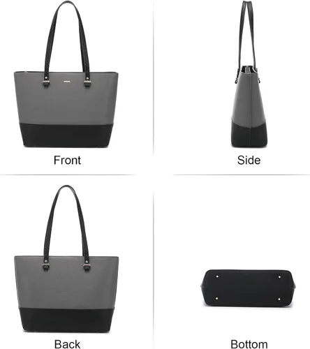 Miniatura 4 de Juego de 3 bolsas de mano para mujeres bolsa tipo tote para llevar colgada del hombro, bolso satchel y bolso hobo