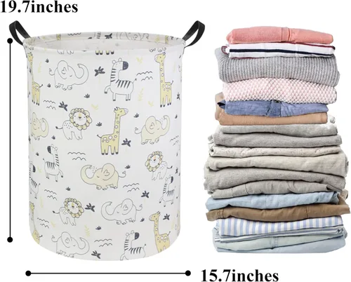 Miniatura 2 de Cesta de Lavandería para Bebés Cesta de Ropa para Guardería para Niño y Niña Linda Cesta de Almacenamiento de Juguetes para Niños Decoración