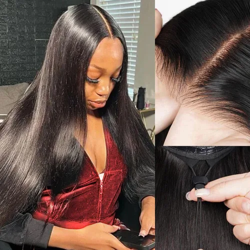 Miniatura 18 de Pelucas de cabello humano lacio de 20 pulgadas con encaje frontal de 13 x 6 pulgadas para mujeres negras, predepiladas con línea capilar natural