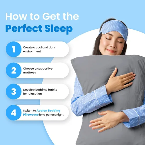 Miniatura 4 de Avalon Bedding Juego de 2 fundas de almohada de tamaño estándar color gris, mezcla de algodón de 200 hilos, suaves y transpirables, perfectas