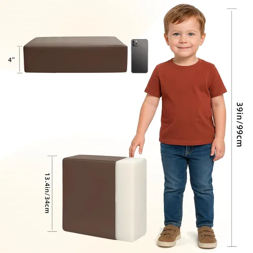 Miniatura 5 de Eiury Asiento Elevador para Niños Pequeños para Mesa de Comedor/Silla de Cocina, Cojín de PU Impermeable Antiarañazos, Base Antideslizante, Correas