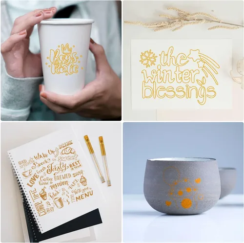 Miniatura 5 de DOOHALO Bolígrafo de gel dorado con purpurina compatible con Cricut Maker 3/Maker/Explore 3/Air 2/Air Gel Gollter marcadores variados para dibujar 7