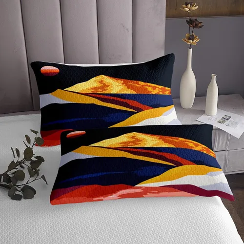 Miniatura 5 de Erosebridal Juego de ropa de cama minimalista moderna de tamaño individual, juego de ropa de cama de paisaje abstracto de mediados de siglo, juego