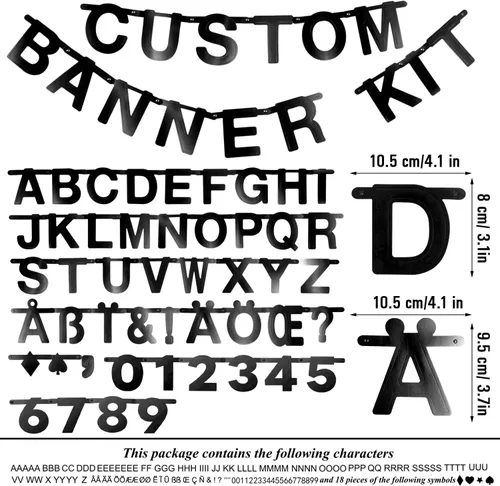 Miniatura 2 de SUNBEAUTY kit de decoración con cartel de símbolos y letras personablizables temáticos para fiestas para bodas, cumpleaños bienvenidas, decoraciones