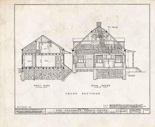 Historic Pictoric : Blueprint HABS NJ,2-TAPO,3- (Sheet 9 of 19) - Frederick Haring House, Old Tappan & DeWolfe Roads, Old Tappan, Bergen County, NJ