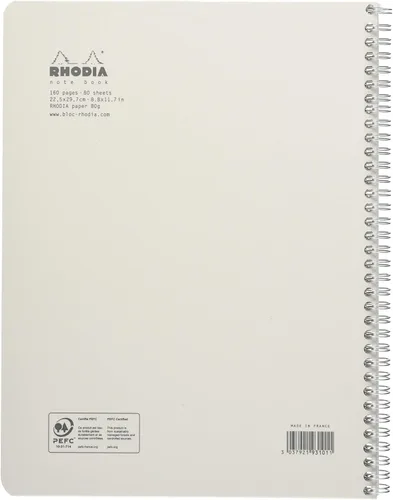 Miniatura 2 de RHODIA 193101C - Cuaderno de espiral (encuadernado completo) - Blanco - A4+ - Con líneas - 160 páginas desmontables - Papel Clairefontaine 80 g/m²