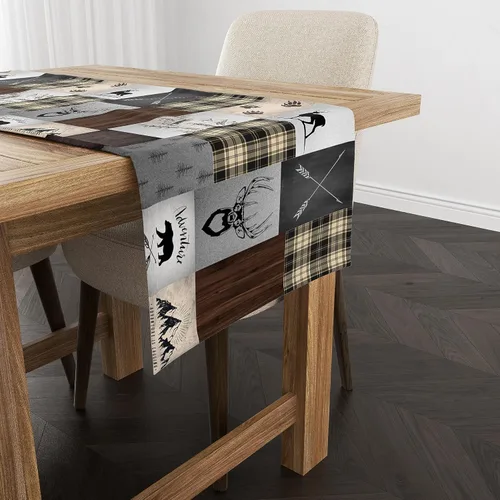 Miniatura 22 de YCness Camino de mesa con estampado de vaca, piel de vaca marrón, estilo occidental, decoración de casa de campo para el hogar, cocina, comedor, 13