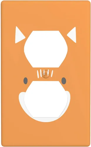 Miniatura 49 de Cubierta de interruptor de luz dúplex de elefante de dibujos animados de 1 banda, cubiertas de enchufe, placa frontal decorativa para receptáculo