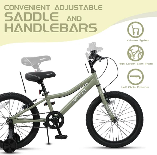 Miniatura 3 de AVASTA Bilbo - Bicicleta infantil de 18 20 pulgadas para niños y niñas de 5 a 10 años, estilo retro, de acero de alto carbono, con manillar