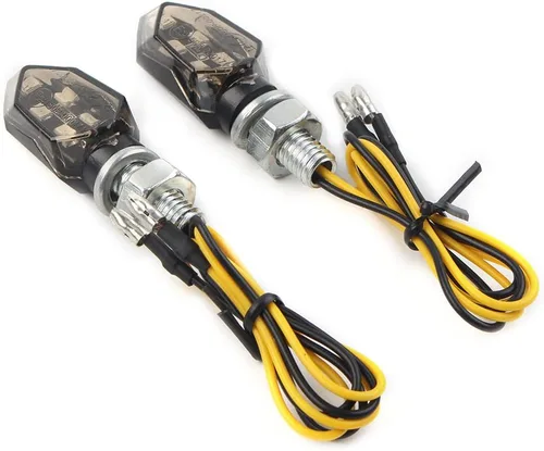 Miniatura 6 de 2 luces LED intermitentes para motocicletas, 5 luces LED, mini 0.394 in y 12 V, indicador universal de motocicleta intermitente ámbar, lámpara