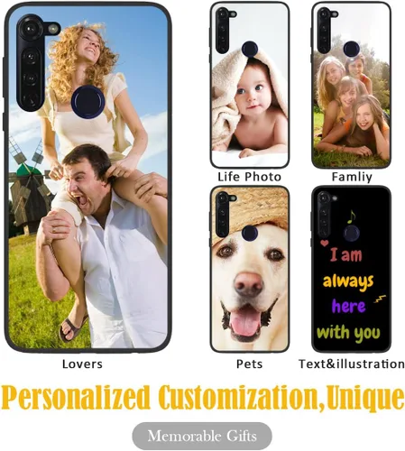 Miniatura 2 de Funda personalizada para Motorola Moto G Stylus 2020 con nombre de foto, texto y foto, GStylus personalizado -20 funda suave y fina (negro) de 6.4