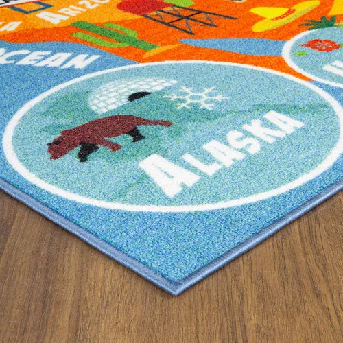 Miniatura 4 de KC Cubs 8x10 Mapa de Estados Unidos de EE. UU. Alfombra de Coches de Juguete para Carretera – Alfombra de Juego Educativa para Niños, Pequeñines