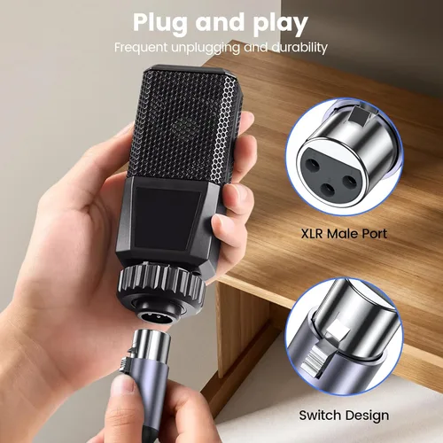 Miniatura 5 de MOSWAG Cable XLR a 0.138 in de 3 pies, cable hembra de 1/8 pulgadas a XLR, cable TRS de 1/8 pulgadas a micrófono hembra de 3 pines, estéreo