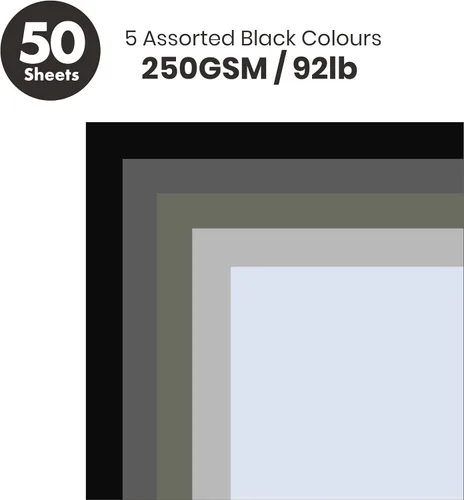 Miniatura 2 de Papel grueso de cartulina de color negro, 50 hojas, 8.5 x 11 pulgadas, peso pesado, 92 libras, cartulina para manualidades y fabricación de tarjetas