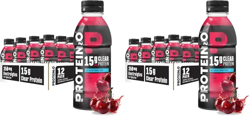 Miniatura 14 de Protein2o - Bebida a base de agua con infusión de 15 gramos de proteína de suero, sabor cereza, botella de 16.9 oz (paquete de 12)