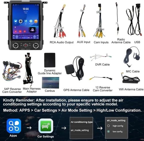 Miniatura 9 de Radio de coche de 10.1 pulgadas para Ford F150 2013 2014, Android 13 estéreo con CarPlay inalámbrico y Android Auto, DSP, BT, WiFi, SWC, MirrorLink