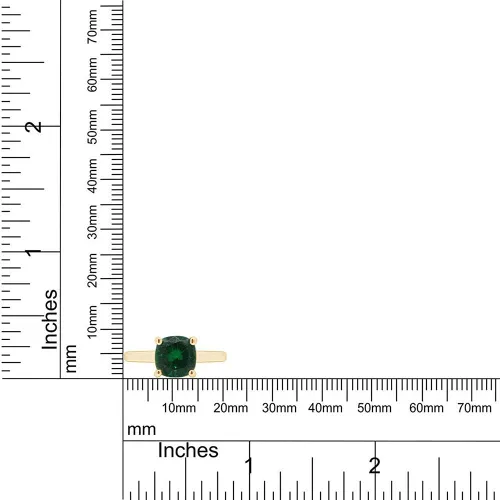 Miniatura 5 de AFFY Anillo de compromiso solitario de esmeralda verde simulada de corte cojín de 0.276 in para mujer, en oro de 14 quilates sobre plata esterlina