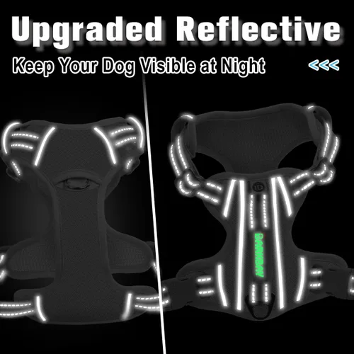 Miniatura 5 de BARKBAY - Arnés para perro sin tirones con bolsillo para etiqueta de identificación - Resistente, reflectante, de fácil control para perros grandes