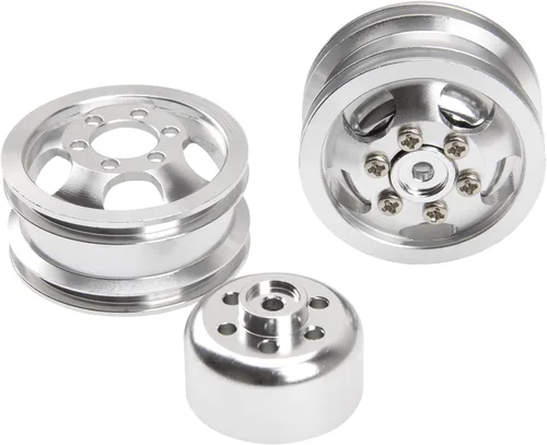 Miniatura 4 de Buje de llanta de metal a control remoto compatible con WPL B1 B14 B16 B24 B36 C14 C24 C34 B36 1/16 RC Car (plateado)