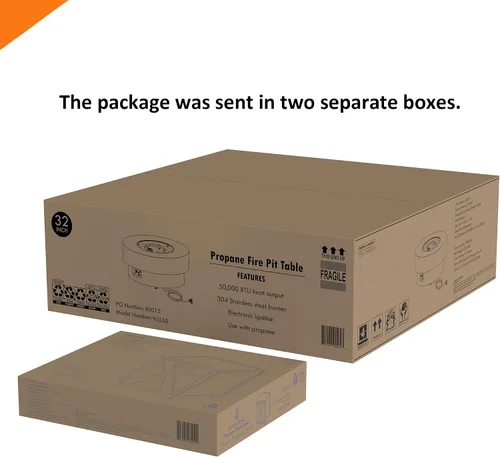 Miniatura 6 de Fogata de propano para exteriores de 32 pulgadas con cubierta de tanque de 20 libras, fogatas de propano de 50,000 BTU para patio exterior con tapa