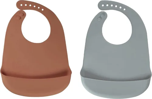 Miniatura 8 de Baberos de silicona para bebés, babero impermeable sin BPA con bolsillo, apto para lavavajillas con recogedor de alimentos