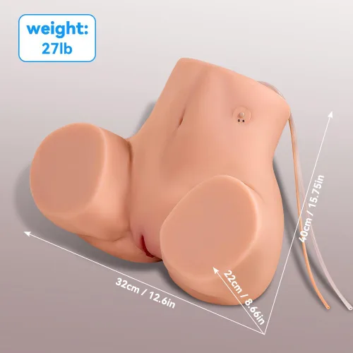 Miniatura 5 de Muñeca sexual de gran trasero de 27 libras para hombres, 10 chupando y vibrando, muñeca realista con canal vaginal y anal 3D, textura de piel