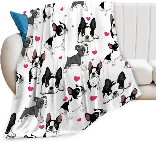 Tijuboni Manta de Bulldog Francés para Niñas Niños Mujeres Regalos Amantes de los Perros Linda Manta para Niños Adultos Ultra Suave Acogedora Forro
