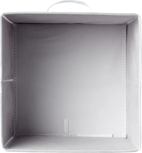Miniatura 3 de Amazon Basics - Contenedores plegables de tela para almacenar, organizador con asas, 13 x 13 x 13 pulgadas, color blanco, paquete de 6