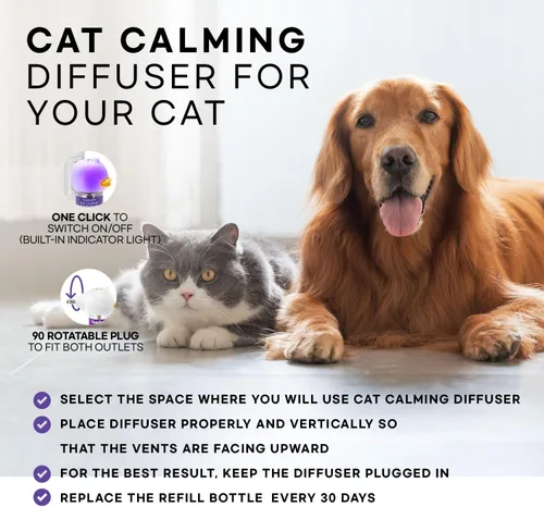 Miniatura 7 de Difusor calmante de feromonas para gatos: kit de 2 difusores y 2 recambios de valor superior - Difusor calmante para gatos ayuda a reducir arañazos
