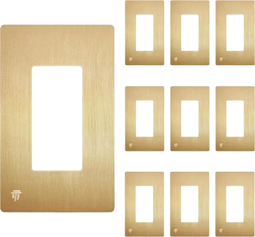 Miniatura 20 de ENERLITES Placas Decorativas de Pared sin Tornillos Cubiertas de Tomacorrientes Seguras para Niños, Tamaño 2-Gang 4.68" H x 4.73" L, Policarbonato